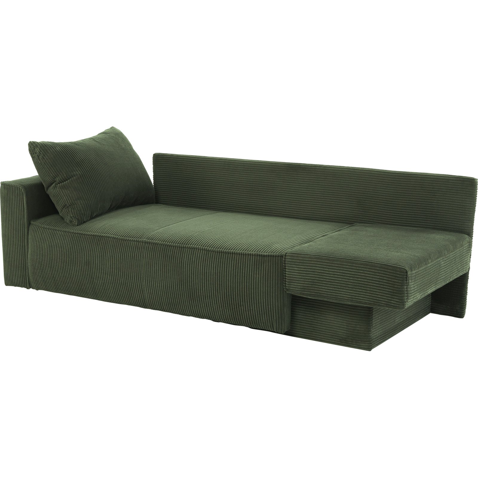Bettsofa Tom Cordstoff grün, Bettkasten