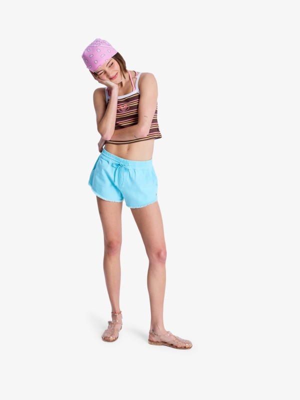 Scenic Route Short à taille élastique Bleu Femme