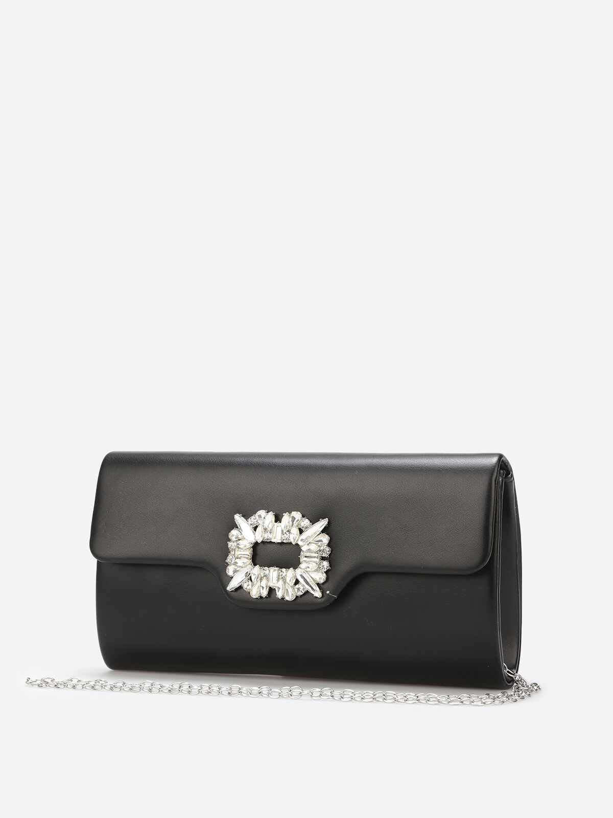 Pochette enveloppe à bijoux strass- Noir