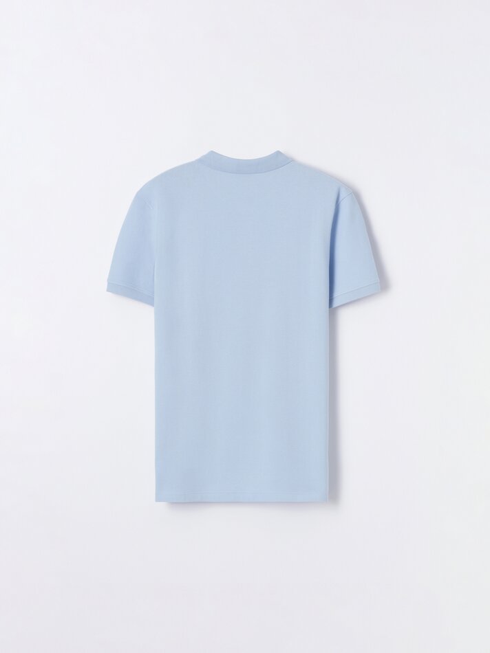 Camisa polo básica - Azul médio