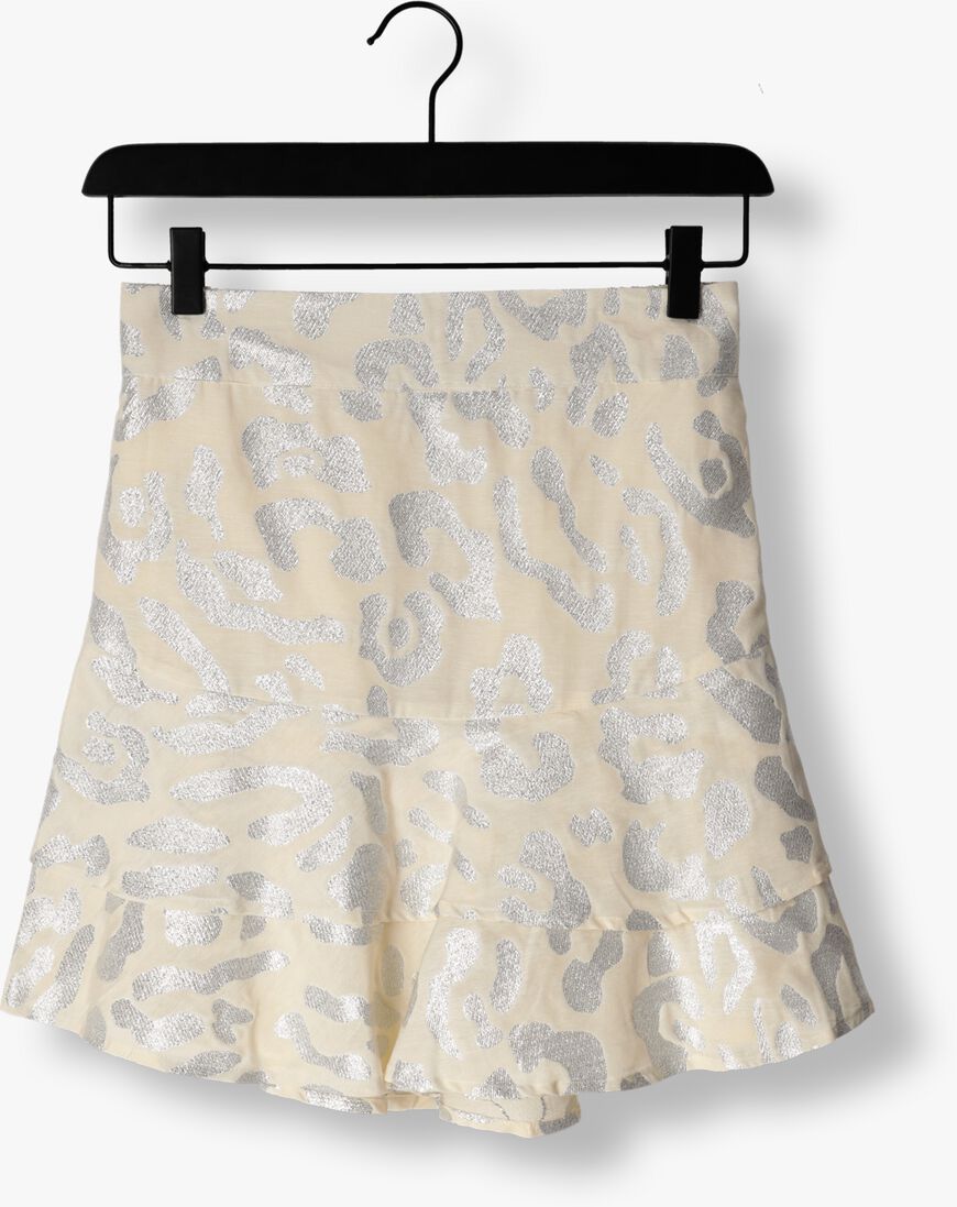 ALIX THE LABEL beige alix the label minirok ladies woven lurex animal ruffle skirt