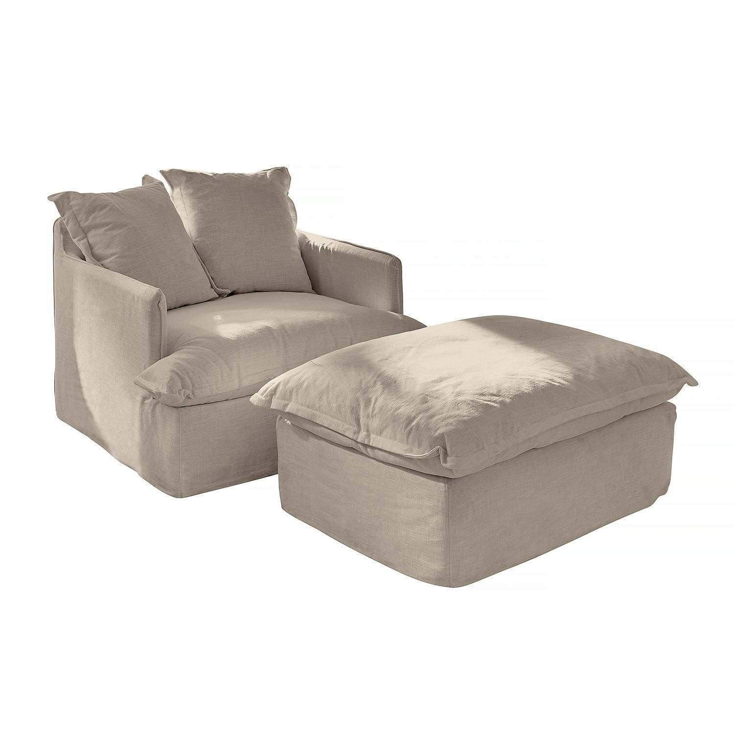 Sessel mit Hocker Avignon grau