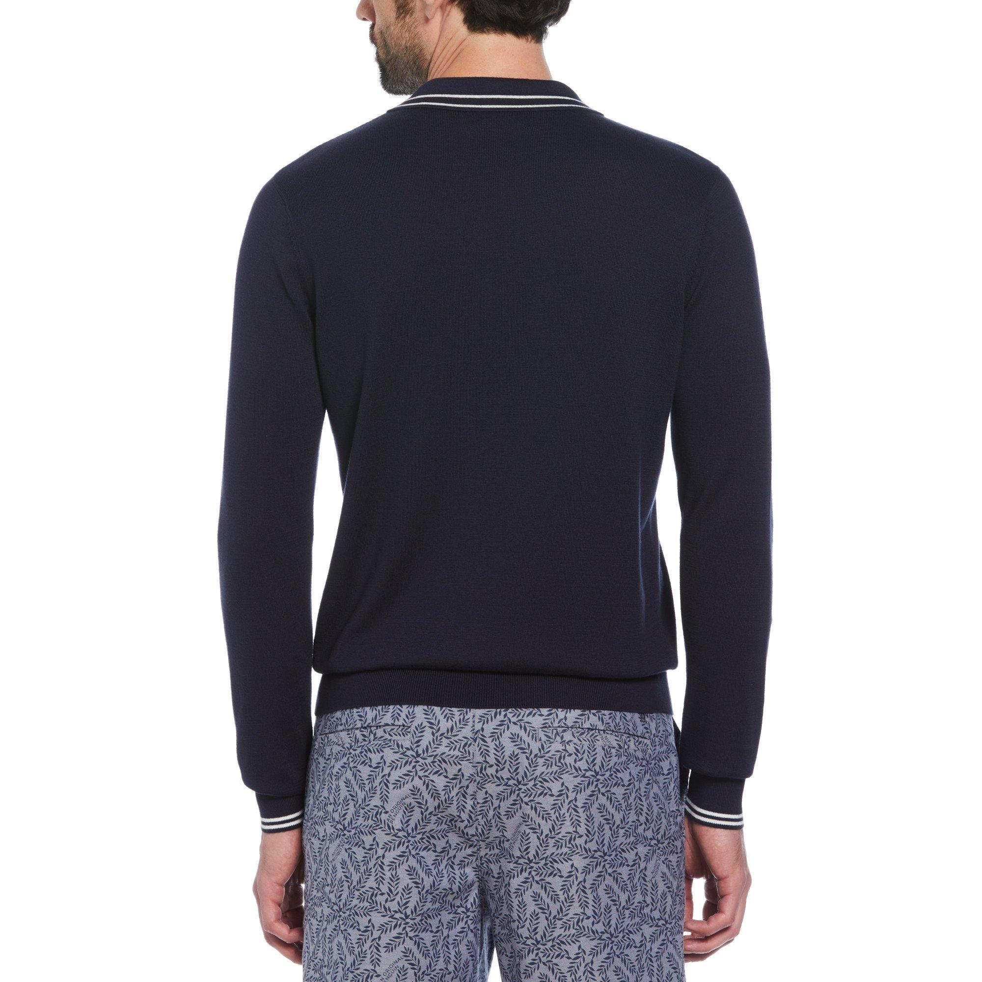 Original Penguin OP Long SleevequarterZip Polo Top