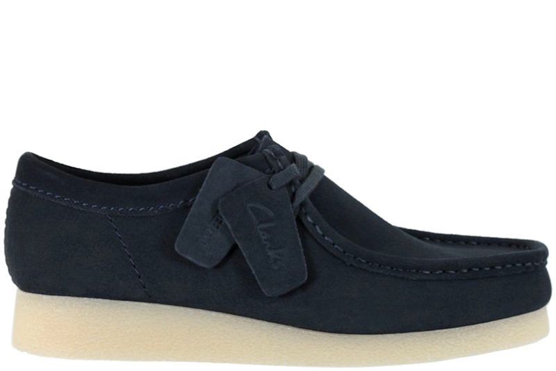 CLARKS WALLABEE EVO SKO I NAVYBLÅ RUSKIND