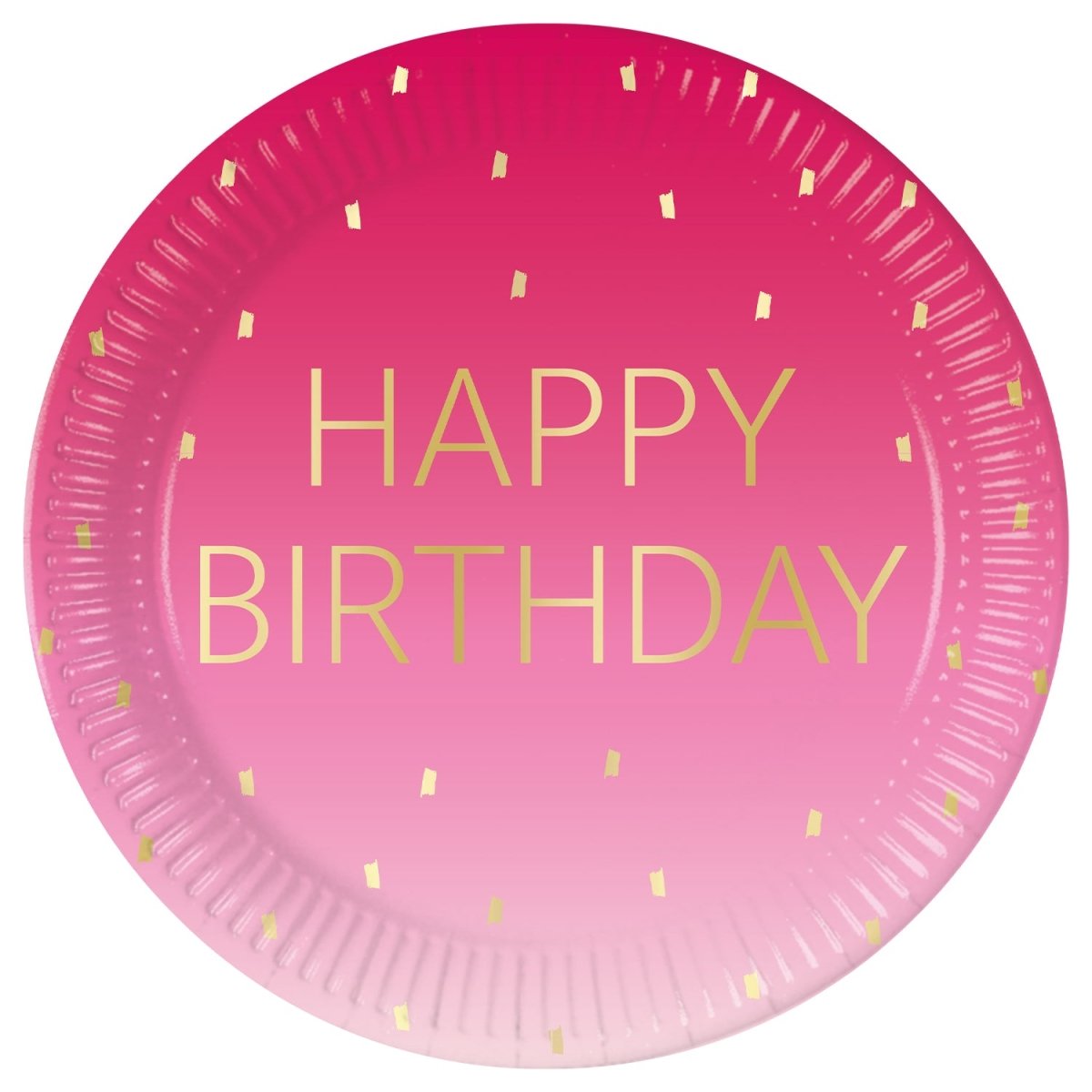 Happy Birthday Borden Goud Roze 23cm 8st