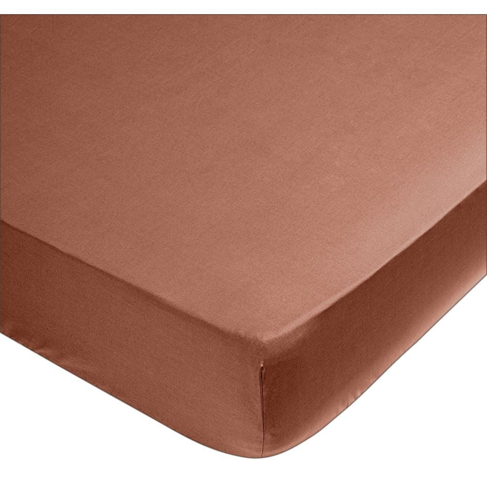 Drap housse 90x190 cm sienne