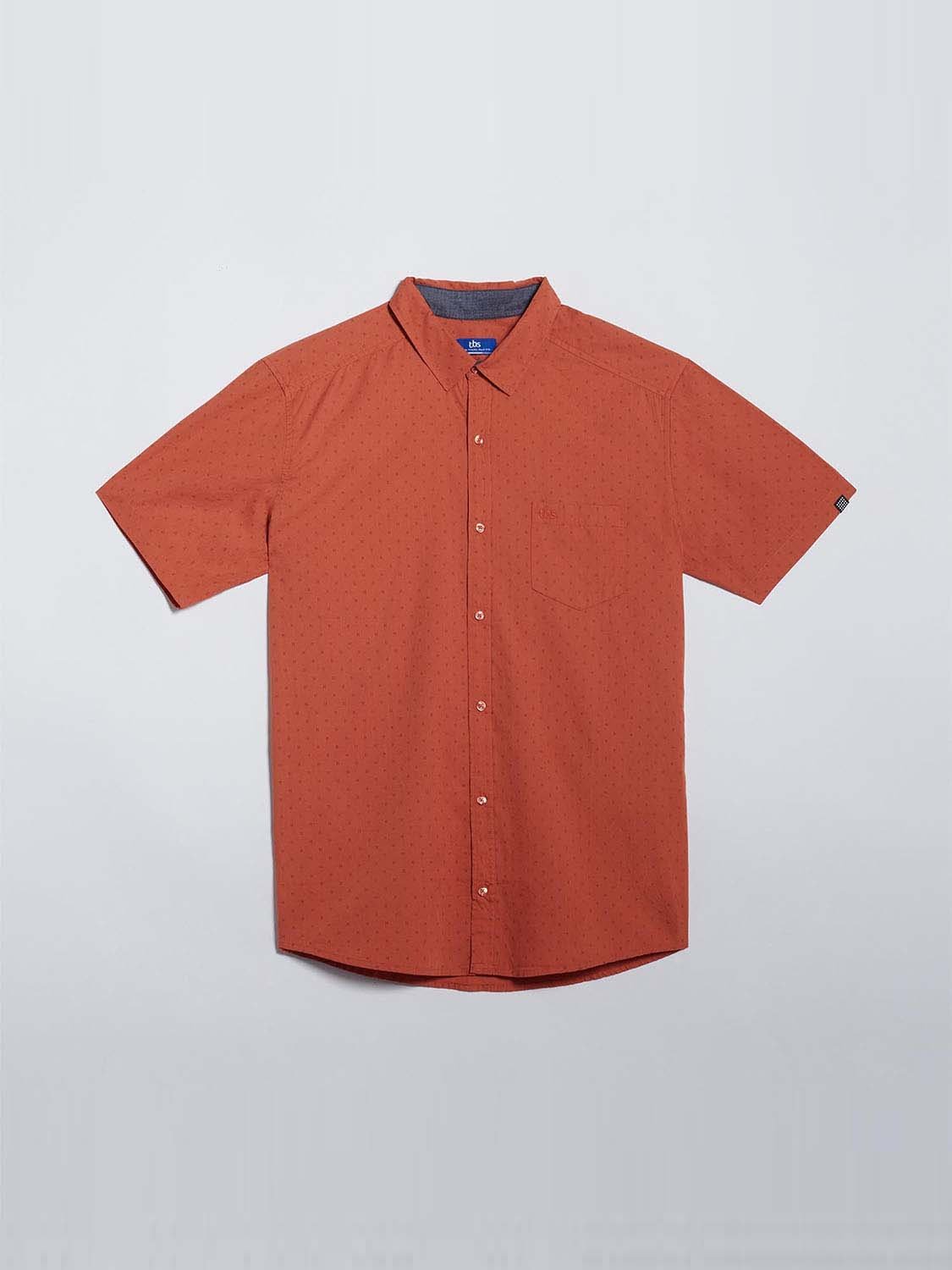Chemise Homme Manches Courtes Micro Motif Sienne
