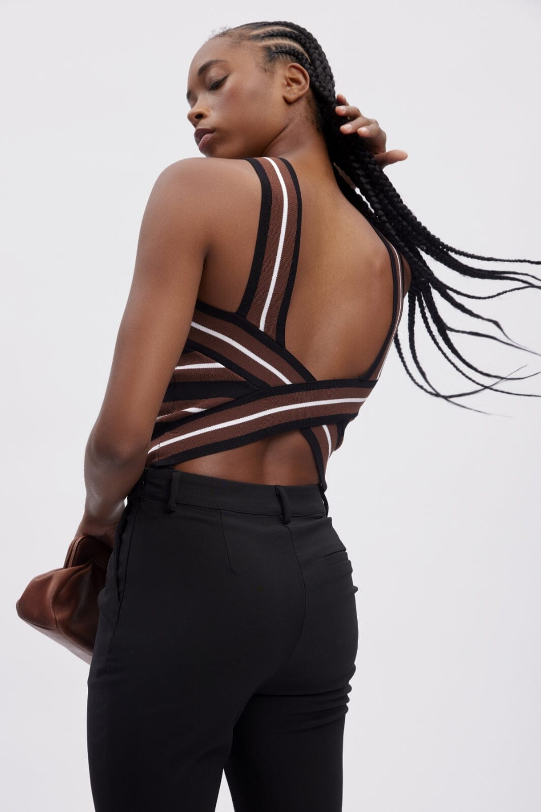 Gestuz Shilagz Top 106044 brown black striped