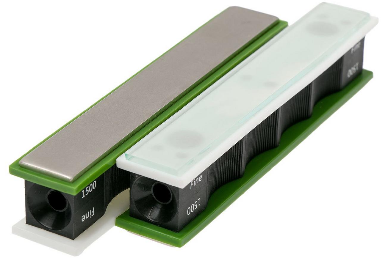 Wicked Edge set diamanten slijpstenen, extra fijn 1500 en Blank glass Platens