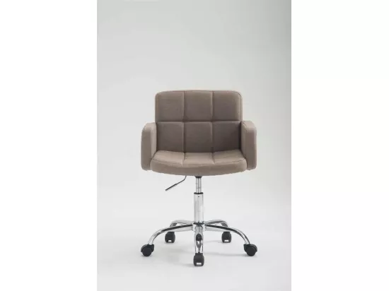 Tabouret de bureau - Tissu & Métal chromé - Taupe - Los Angeles