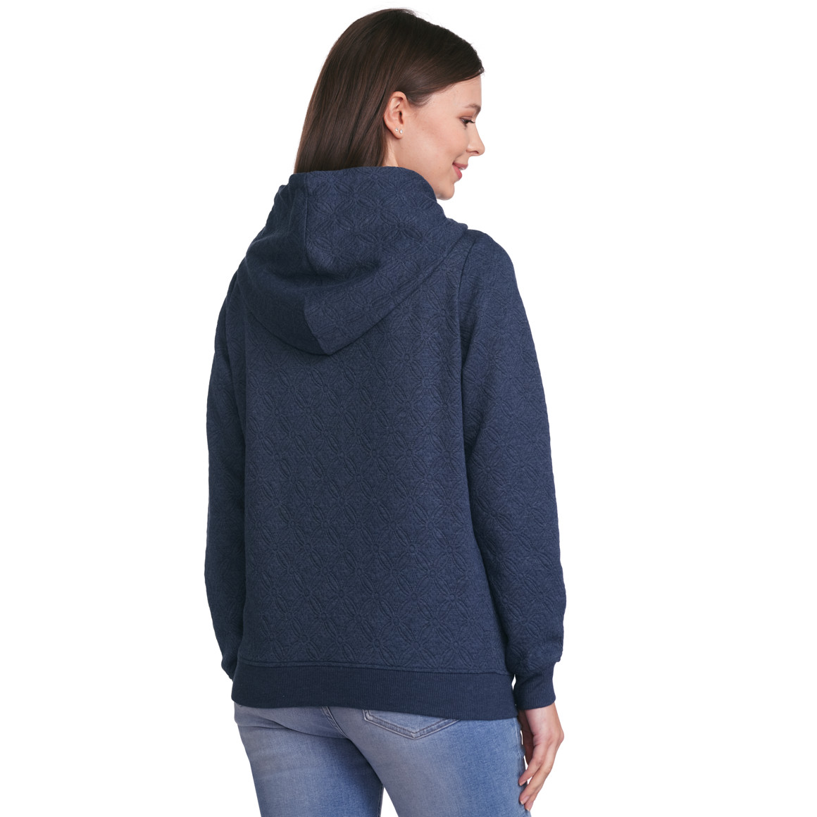 Gina Damen Hoodie mit Strukturmuster dunkelblau