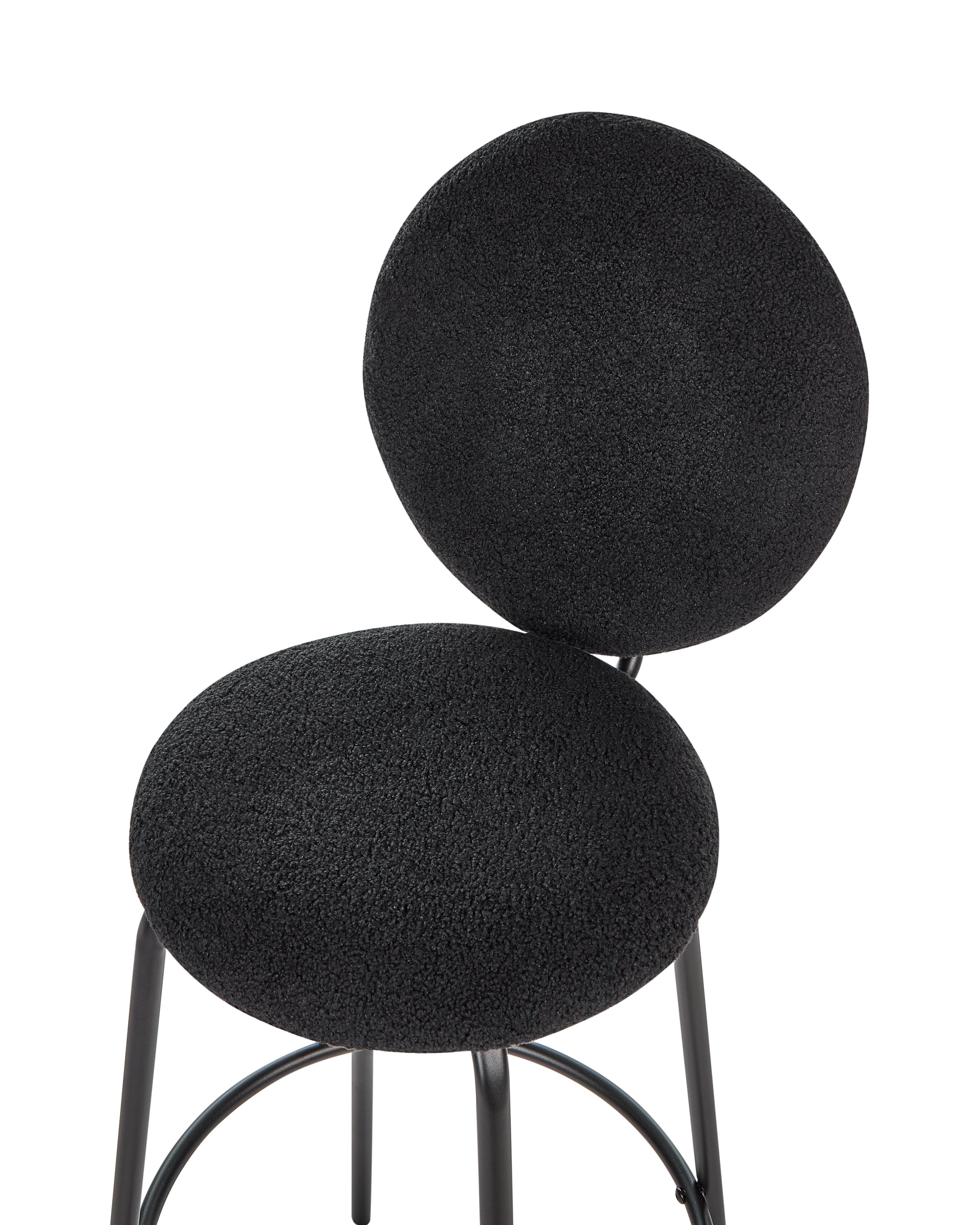 Set van 2 barstoelen EMERY Bouclé Zwart