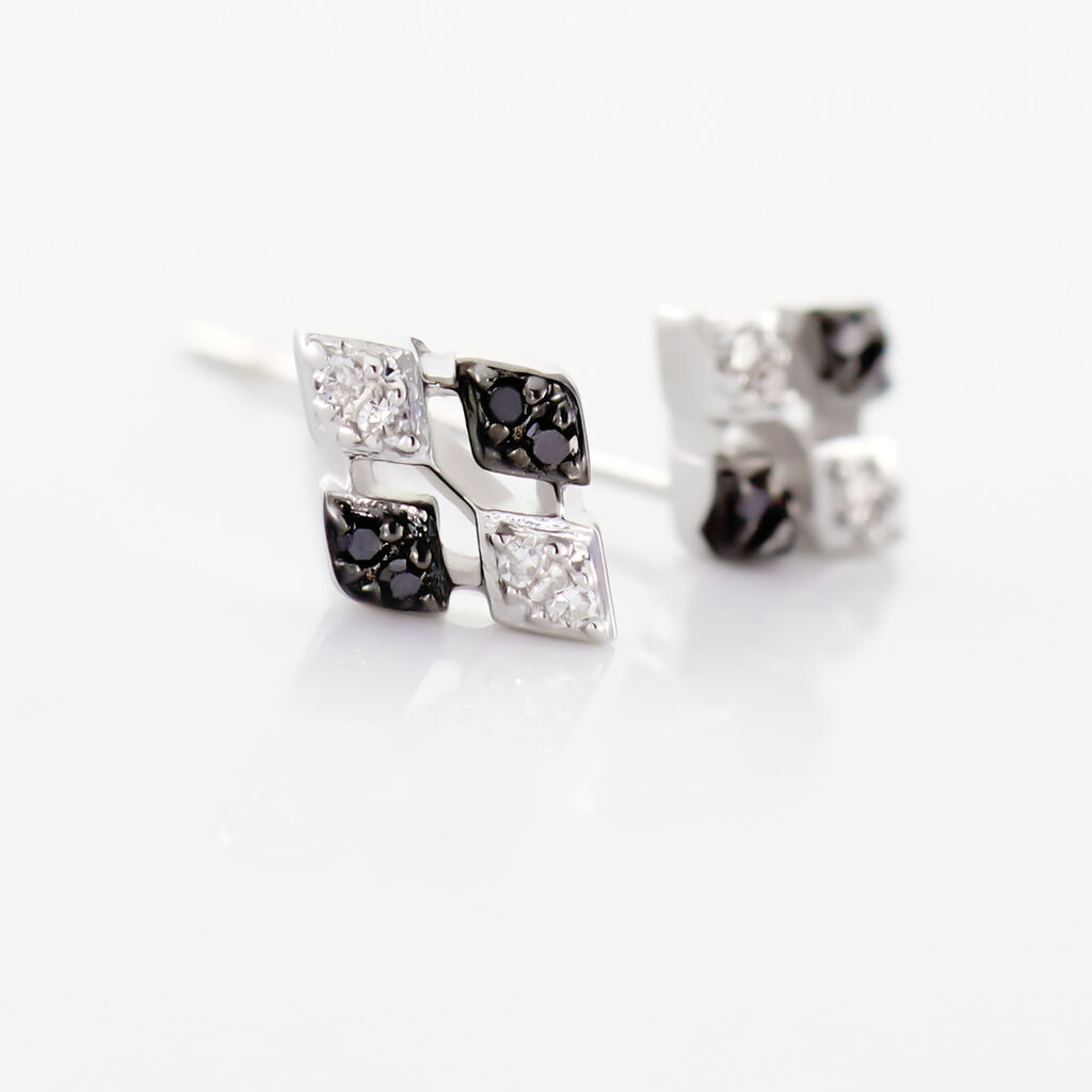 Boucles D'oreilles Pendantes Enid Or Blanc Diamant