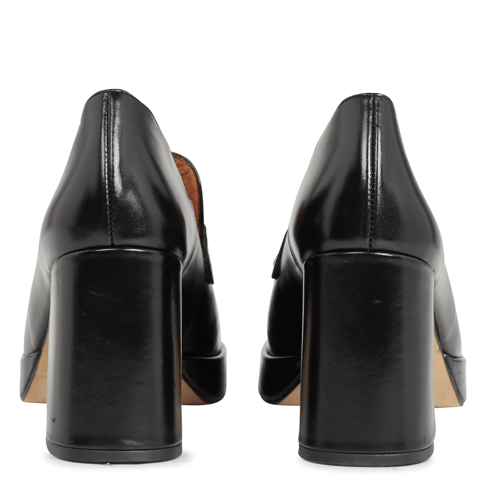 VIRGILE - Mocassins à talon en cuir glacé | Noir