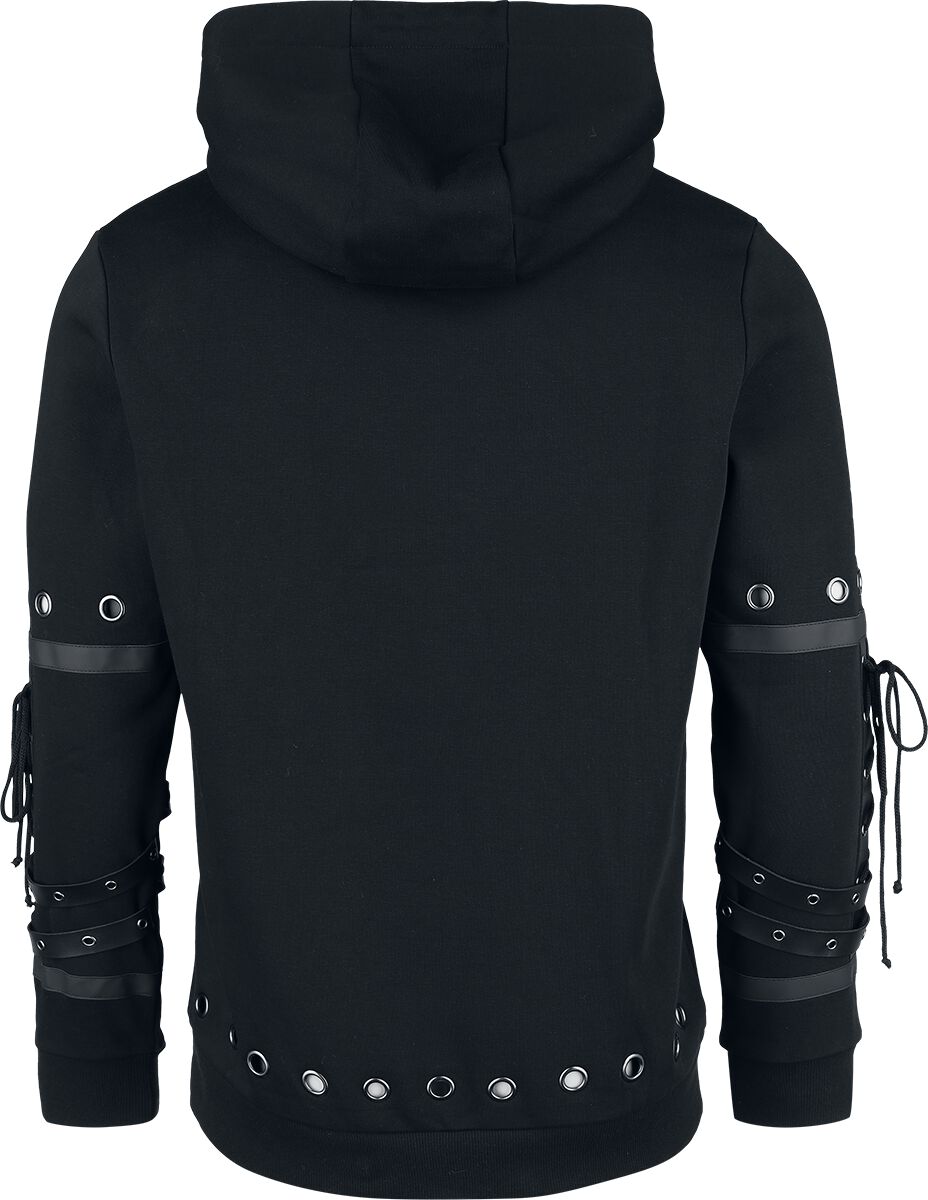 Sweat à Capuche Rivets & Détails Simili Cuir | Gothicana by EMP Sweat-shirt à capuche