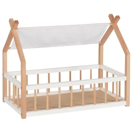 goki Puppenbett Giebeldach mit Textil