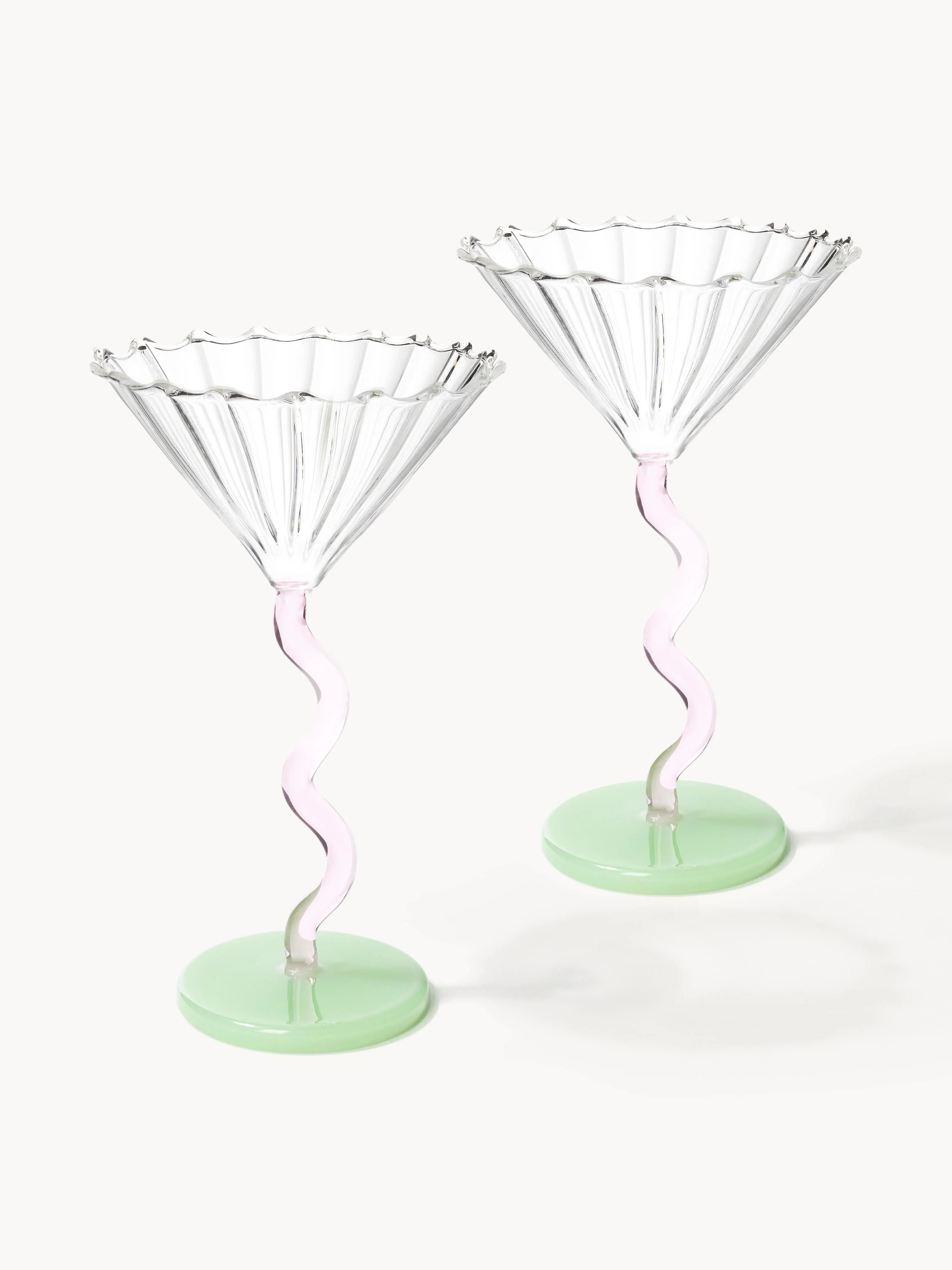 Cocktailglazen Curve van borosilicaatglas, 2 stuks