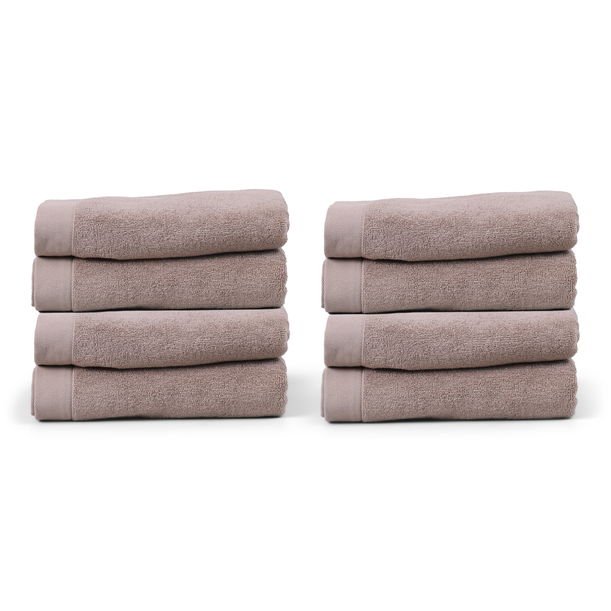 Handdoek beige 50x100 cm  - set van 8