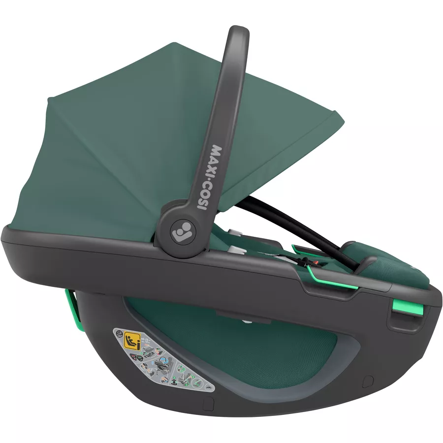 MAXI COSI Set Babyschale Coral 360 Essential Green plus Basisstation FamilyFix 360