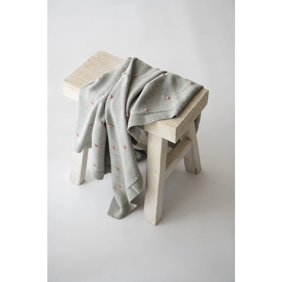 Kaiser Babydecke KNOTS organic cotton light greyknots rose