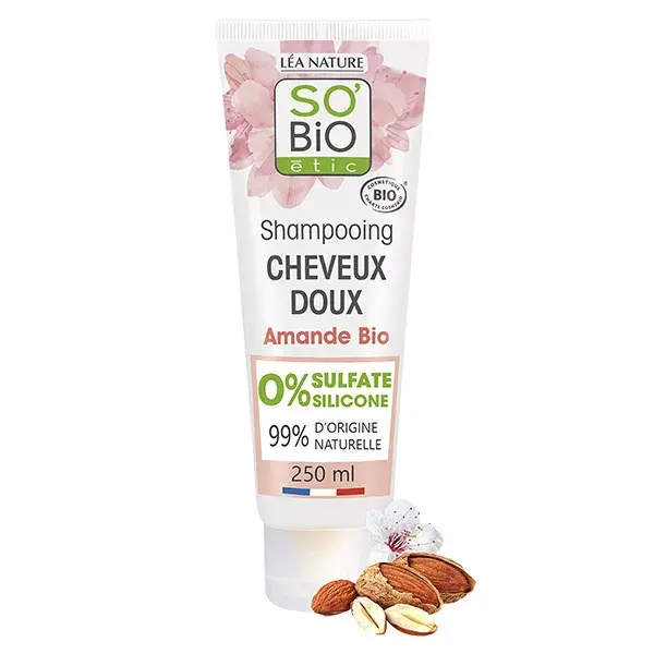 Shampoo So'Bio Étic Soft Hair com Amêndoa e Proteína de Arroz Orgânico 250ml