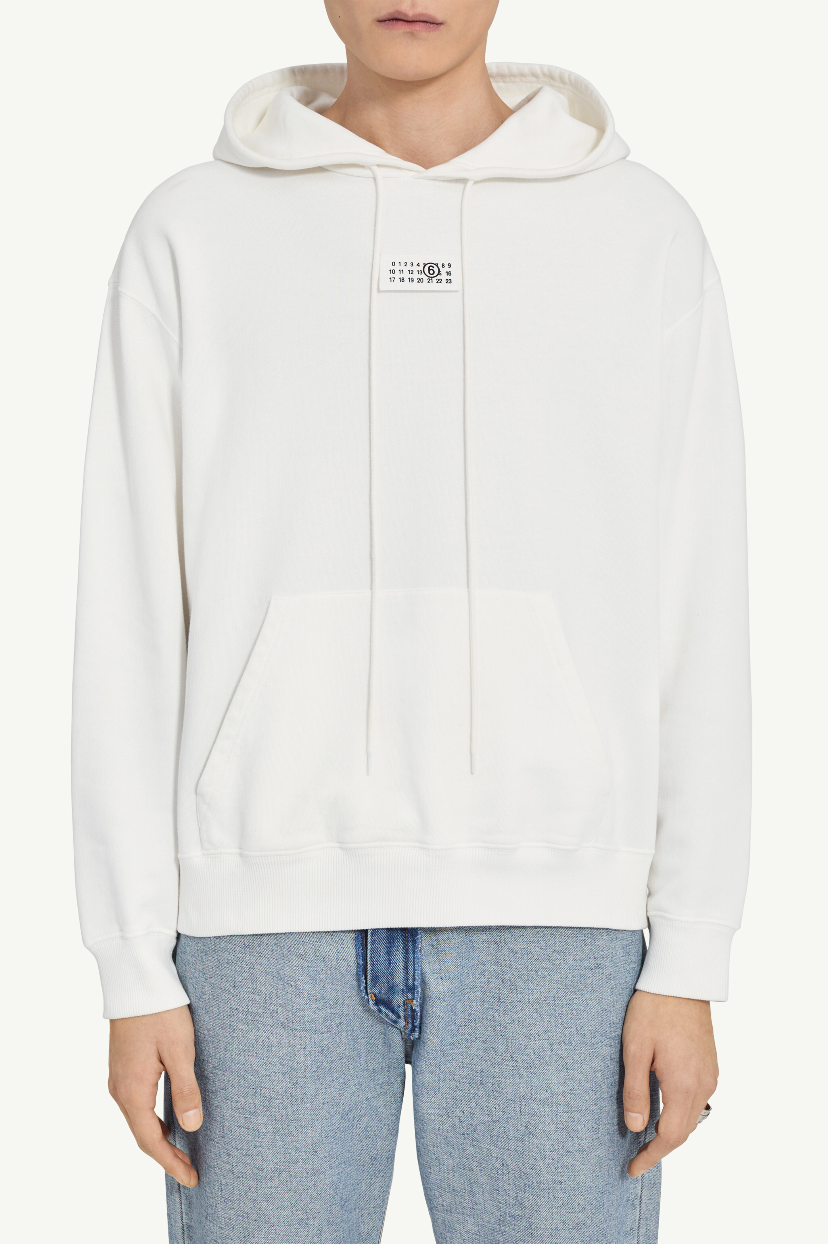 Sweat-shirt à capuche Numeric en coton pour homme | MM6 Blanc