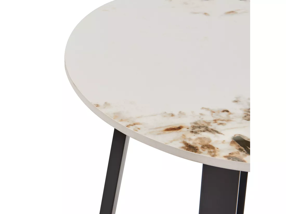 Table d'appoint en marbre noir et blanc IVINS