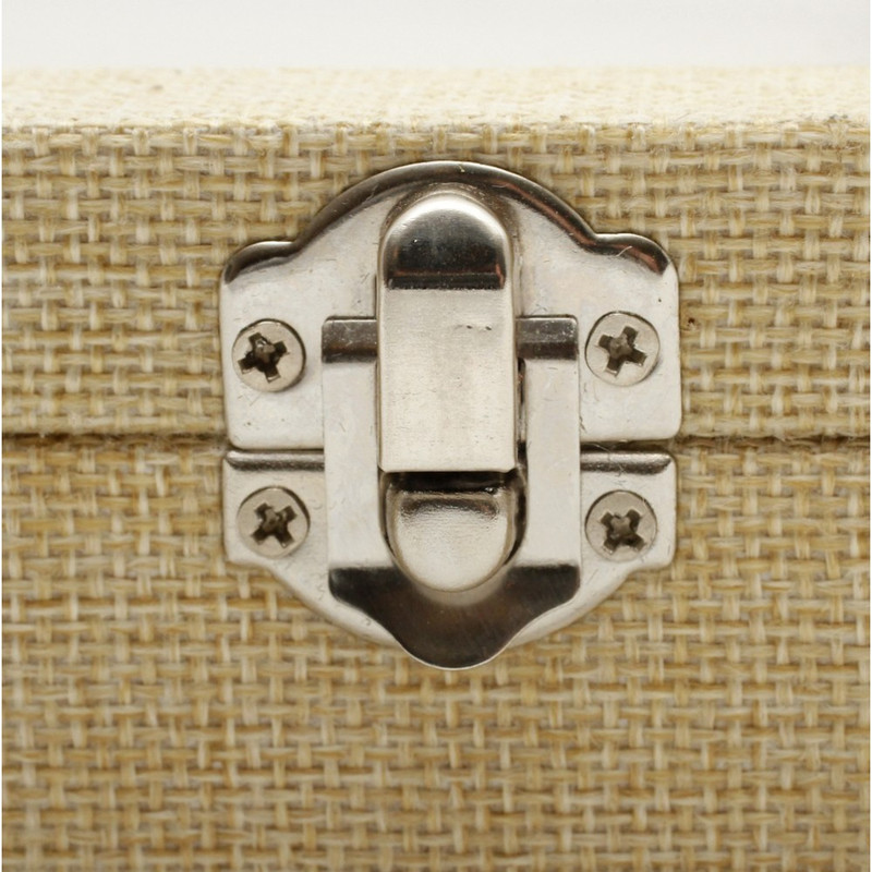 Présentoir coffret boîte à bagues 34x24cm toile jute Naturel