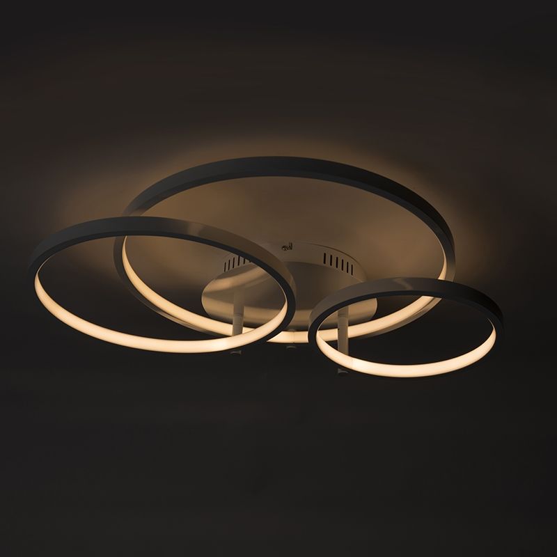 Moderne plafondlamp wit incl. LED en dimmer- Rondas
