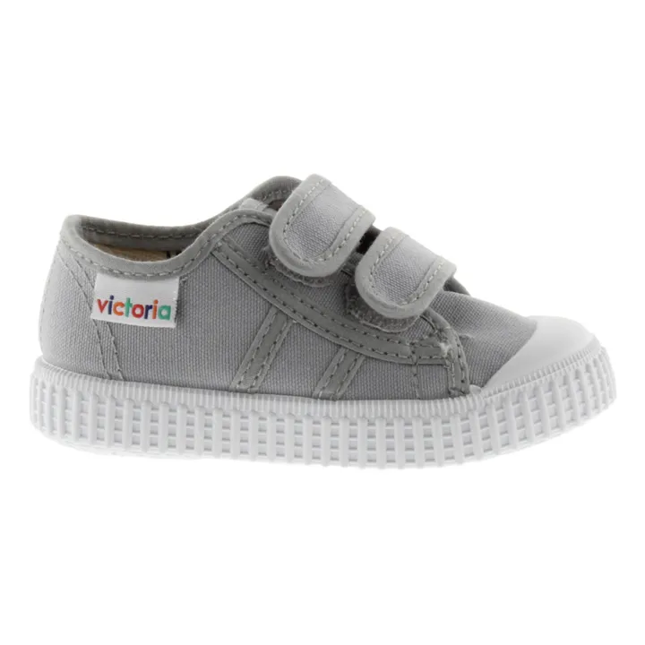 Victoria Baskets Scratchs Tiras Lona | Gris