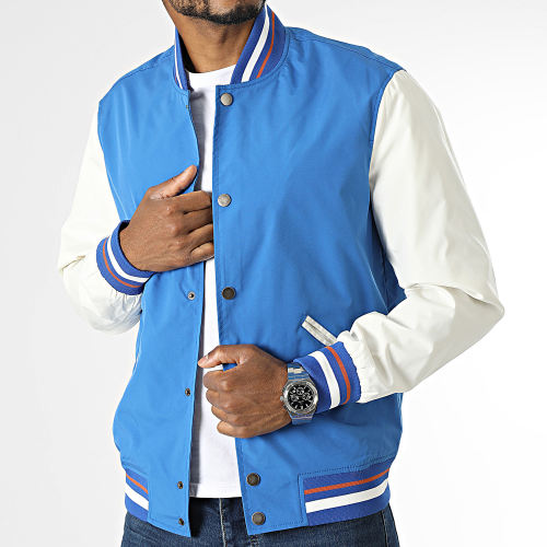Veste Bomber Bleu Roi Blanc