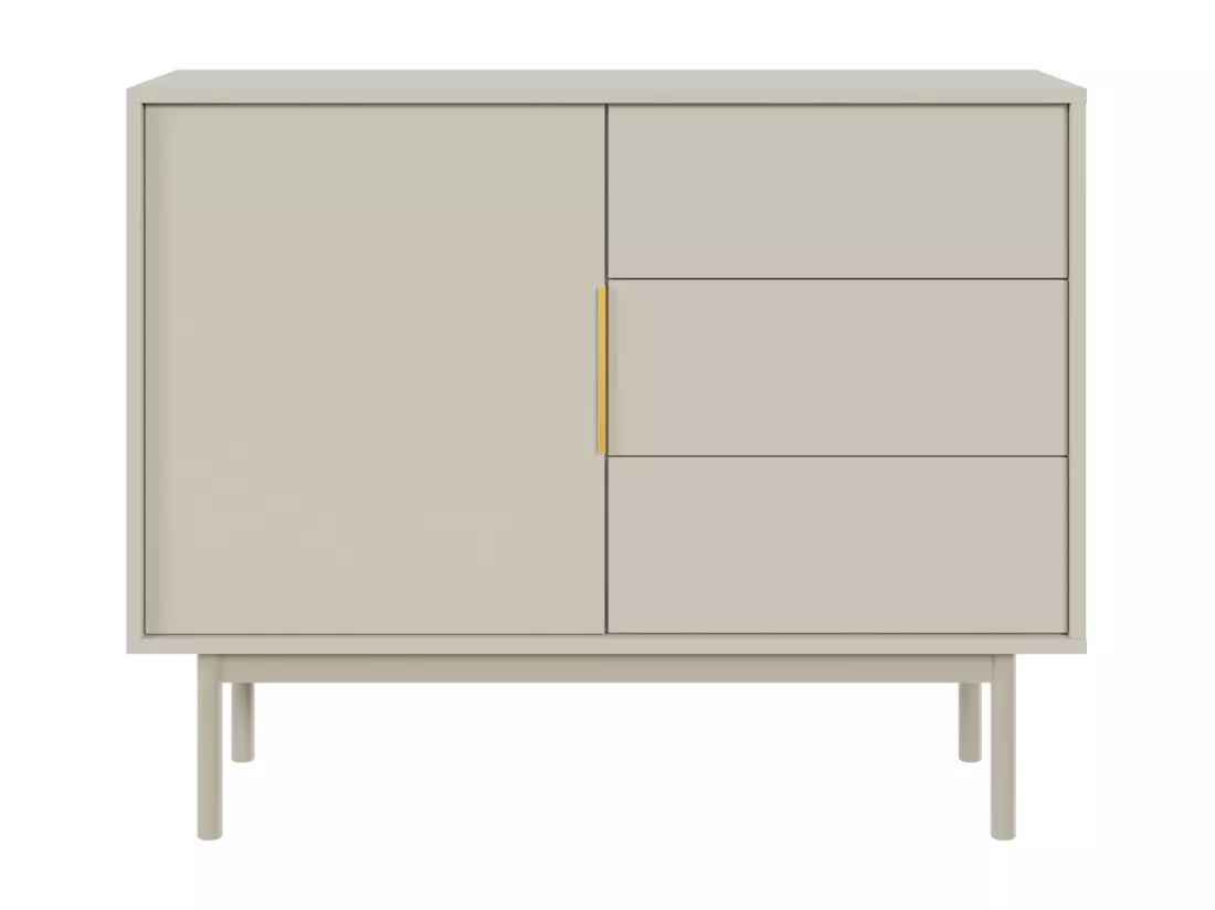 Buffet à une porte - 104 cm - avec trois tiroirs - taupe (gris-beige) - VIVIARO