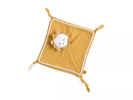 Doudou mouchoir soleil en coton blanc