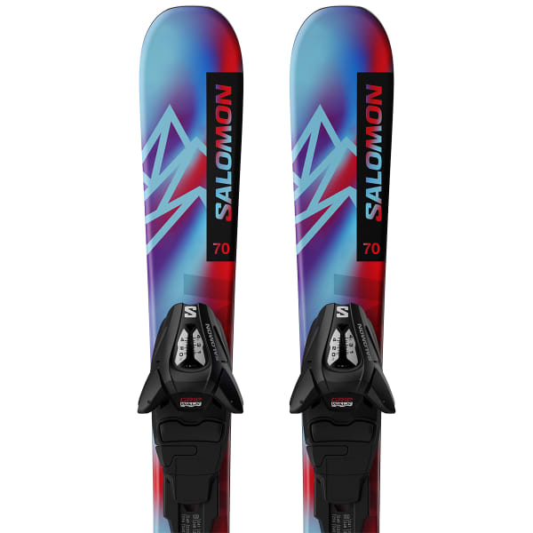 Pack ski SALOMON QST JR XS + C5 GW J75 PASTEL NEON BLUE 3 / POPPY RED / BLACK