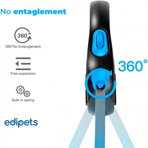 Guia ajustável e extensível para cães Edipets, azul.