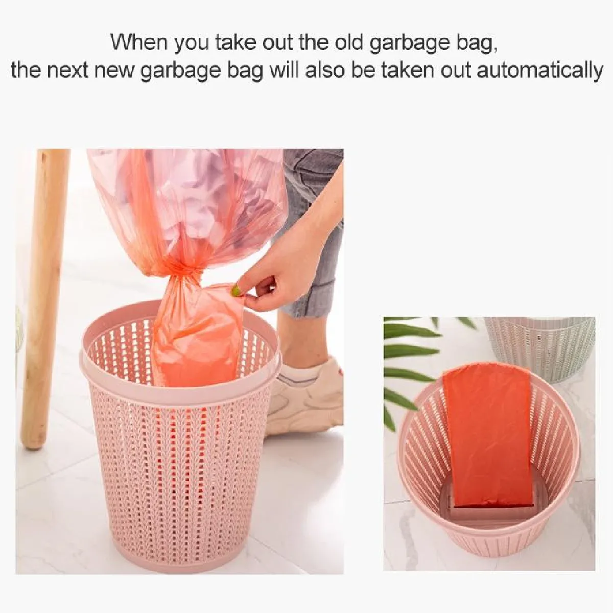 Wewoo Boîte sac poubelle intégrée Vert
