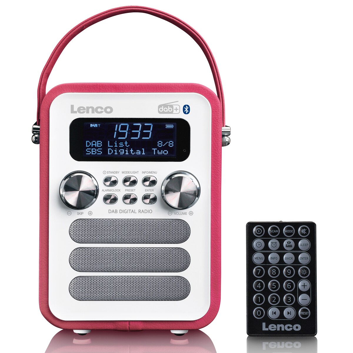 LENCO PDR-051PKWH Tragbares DAB+ FM-Radio mit BT, AUX, pink