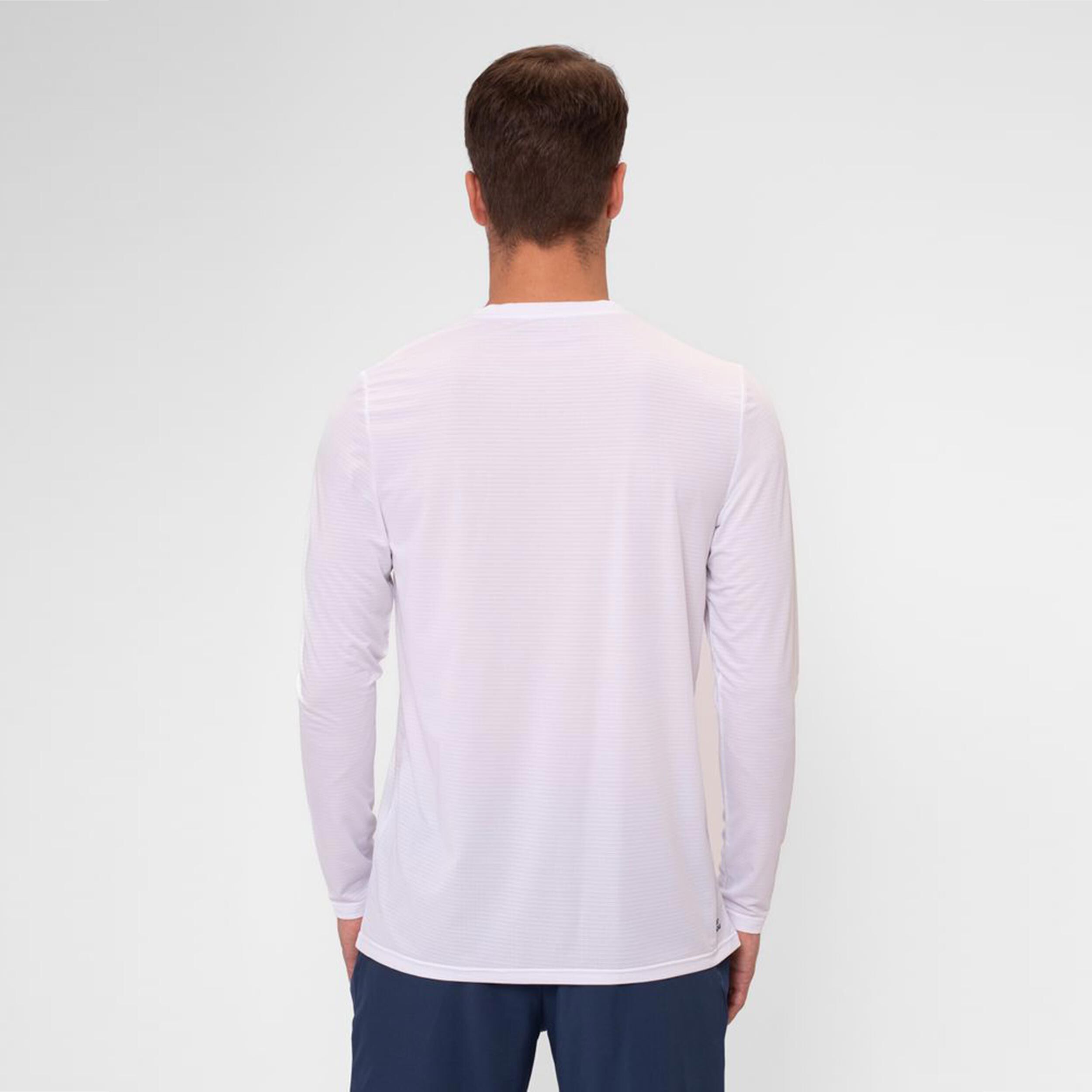 BIDI BADU Crew Roundneck Haut Manches Longues Hommes - Blanc