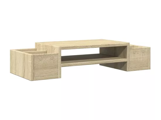 Support de moniteur et rangement chêne sonoma bois d'ingénierie