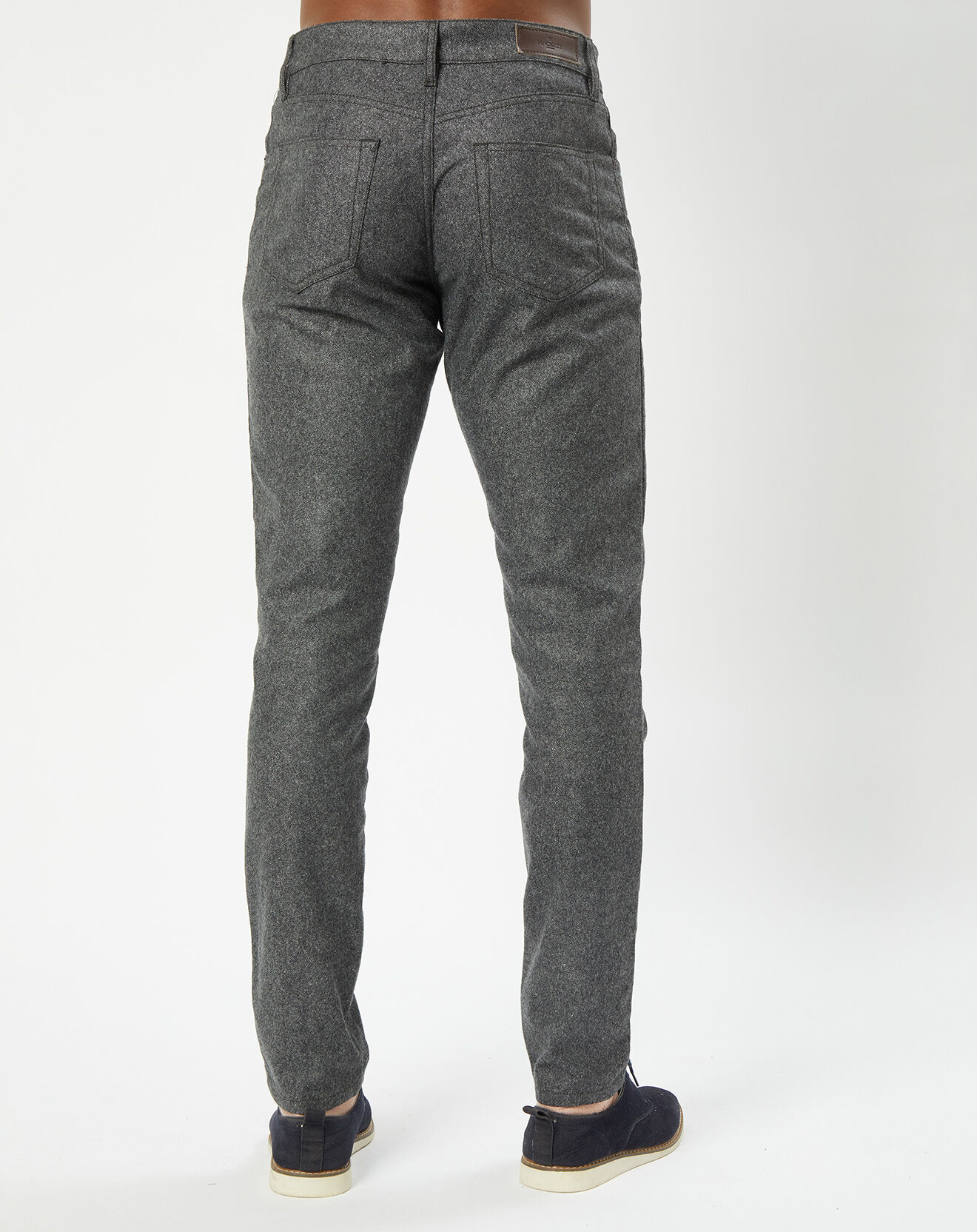 Hackett London Pantalon en Laine mélangée Flanelle moulinée gris