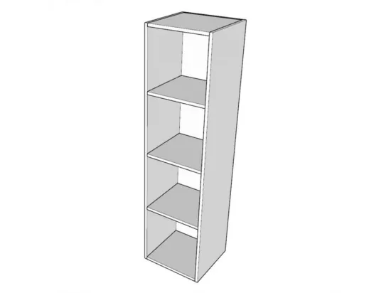 Lit escamotable avec colonne de rangement et éléments hauts bois frêne blanc kanto 160x190