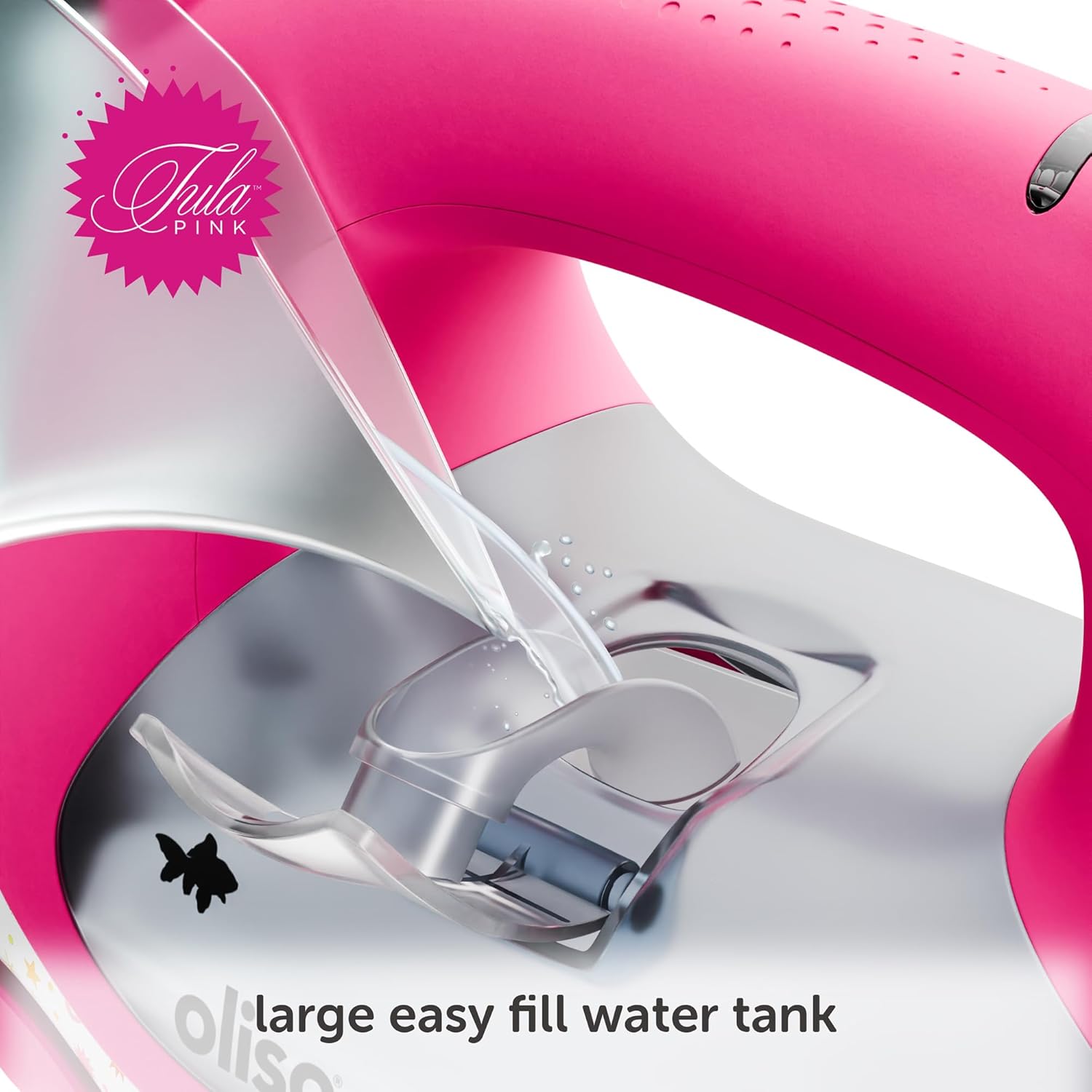 oliso TG1600 Pro Plus SmartIron mit automatischem Lift – zum Bügeln von Kleidung, Nähen, Quilten und Basteln | Diamond Ceramic-Flow-Bügelsohle, Tula Pink