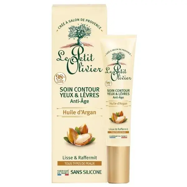 Le Petit Olivier - Cuidado Antienvelhecimento para Contorno dos Olhos e Lábios - Óleo de Argan 15ml