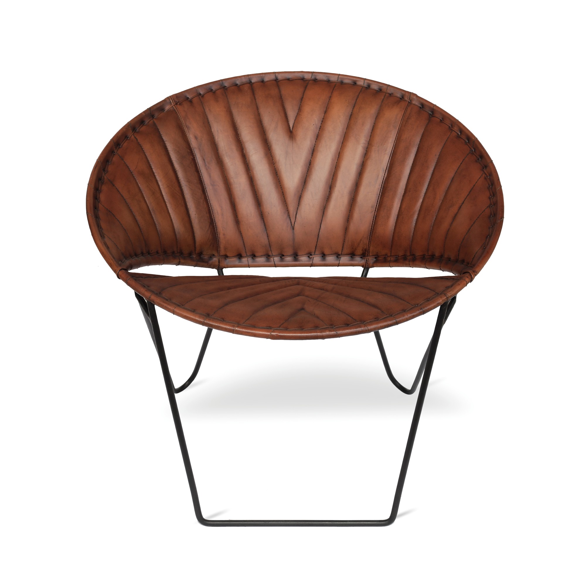 Sessel 'Mellow 5' schwarzes Gestell, braun, schwarz, T 70 cm, B 80 cm, H 70 cm von fischer's lagerhaus