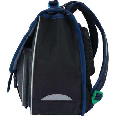 Cartable Kickers Boy - 38 cm - 2 compartiments - noir et gris chine - Oberthur