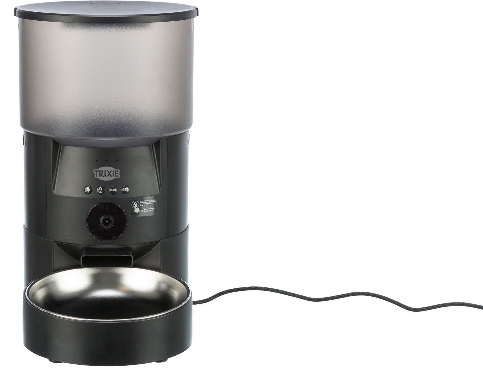 (3L) TX-C Smart Futterautomat Automatischer Haustier Futter Spender mit Kamera / App Steuerung (T24346) - Schwarz
