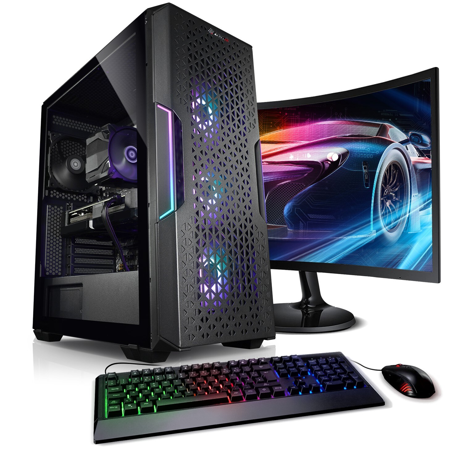 PC Set Gaming mit 24 Zoll TFT Earthquake V AMD Ryzen 7 5800X, 16GB DDR4, NVIDIA RTX 4060 8 GB, 500GB SSD, 1TB HDD, WLAN