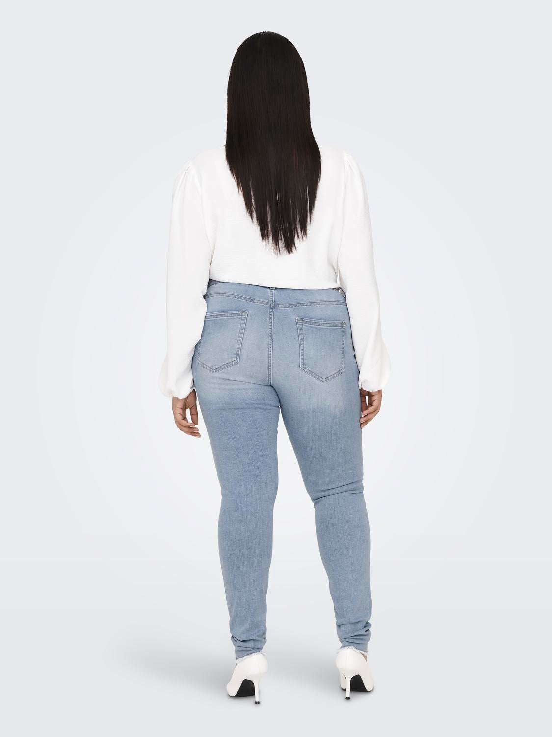 CARWILLY Mittlere Taille Skinny Fit Jeans Light Blue Denim