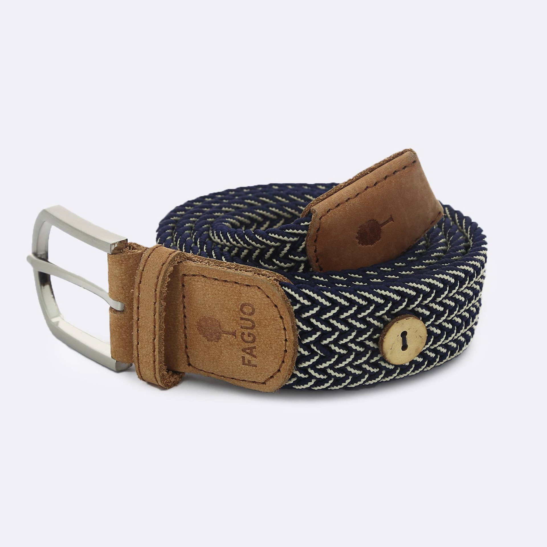 Ceinture bleu marine & écru polyester recyclé - modèle Belt