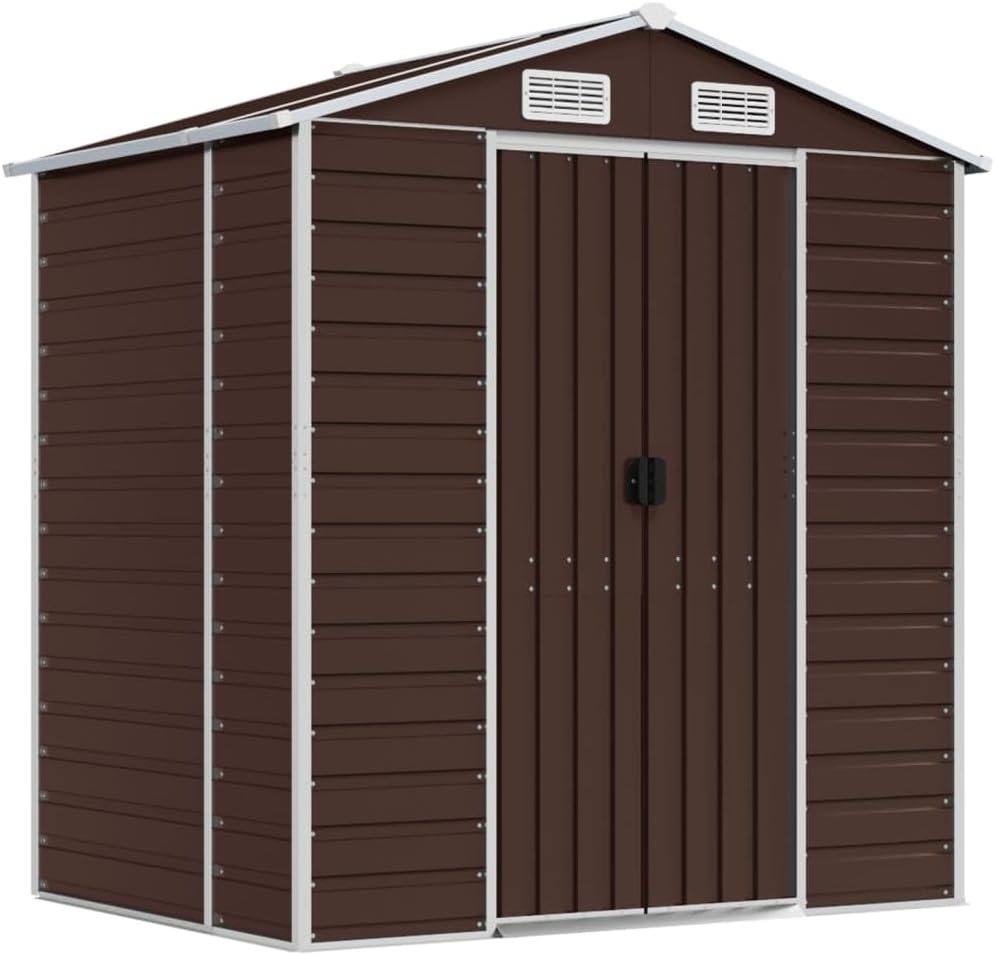 vidaXL Gerätehaus Braun 191x130x198 cm Verzinkter Stahl
